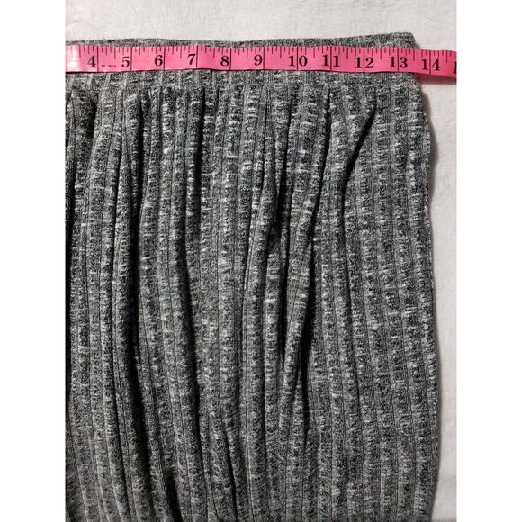 GNW Knit Skirt Women’s Size Small Heather Gray Pleated Elastic Waist Knee Length - Picture 6 of 7